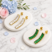 Boucles d'oreilles pendantes en cristal plaqué or 18 carats en acier inoxydable résistant à la transpiration, bijoux porte-bonheur tendance pour le quotidien et les soirées