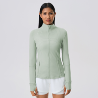 Chaqueta Deportiva de Yoga con Cierre para Mujer, Alta Elasticidad, Secado Rápido, para Running, Entrenamiento, Fitness, Venta al Por Mayor, Directo de Fábrica