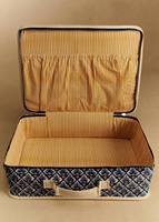 Ensemble de valises de voyage personnalisées avec logo, grand sac de voyage, boîte cadeau pour vêtements de bébé et maman, imprimé bleu, en coton, avec fermeture éclair, trousse de toilette