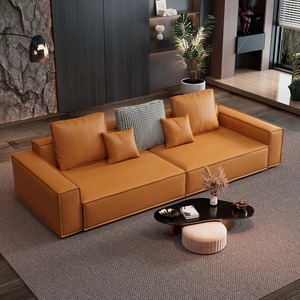 أريكة جلدية مريحة بتصميم عصري وجودة عالية وسعر منخفض لغرفة المعيشة - Product Image 1