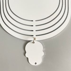 Custom Halloween 3D Metal 10 Inches <b>Hanging</b> Wind Spinner Outdoor Garden Decor for <b>White</b> Sublimation - Product Image 3
