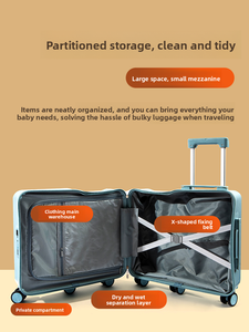 Valise de voyage pour enfants, nouvelle, montable, de haute qualité, 21 pouces, <span class=keywords><strong>avec</strong></span> six roues pivotantes verrouillables et roues épaissies - Product Image 4