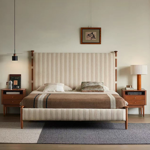 Meubles de chambre à coucher KMJ, style vintage américain antique, <span class=keywords><strong>lit</strong></span> en <span class=keywords><strong>bois</strong></span> de 1,8 m, <span class=keywords><strong>lit</strong></span> double, tête de <span class=keywords><strong>lit</strong></span> capitonnée, <span class=keywords><strong>lit</strong></span> en <span class=keywords><strong>bois</strong></span> Queen - Product Image 2