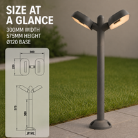 Lampe LED de jardin minimaliste de 600 mm de hauteur, en aluminium moulé sous pression, avec couvercle en PC résistant aux UV, pour allée et bordure superposée
