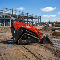 Senpower Nouvelle Mini-chargeuse compacte sur chenilles, Chargeuse de grumes, Chargeuse-pelleteuse, Chargeuse frontale, Benne basculante, Capacité de la benne de 0,15 m³, Moteur diesel, Conforme EPA