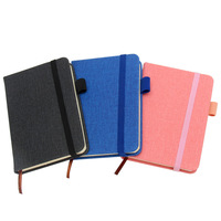 Carnet de poche A7 à couverture rigide, reliure thermique, petit format, en lin, pages vierges, journal, fournitures d'écriture pour le bureau, la maison et l'école, cadeau