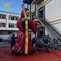 Ballon gonflable populaire d'Halloween, sculpture de personnage de film classique Diable de la Mort, squelette de démon gonflable réaliste pour la décoration