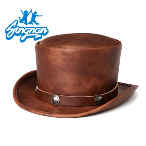 <span class=keywords><strong>Sombrero</strong></span> de Copa de Cuero Sintético Marrón Unisex Estilo <span class=keywords><strong>Sombrero</strong></span> de <span class=keywords><strong>Sombrerero</strong></span> <span class=keywords><strong>Loco</strong></span> para Adultos, Estilo de Personaje, Listo para Enviar para Escenas al Aire Libre - Product Image 6