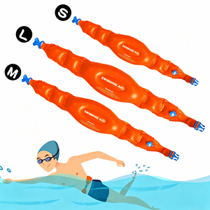 Ceinture de flottaison gonflable pour enfants et adultes, <span class=keywords><strong>gilet</strong></span> d'entraînement de natation en PVC 0,3 mm avec support de flottabilité dorsale - Product Image 2