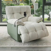 Fauteuil inclinable électrique moderne STG vert olive avec revêtement en cuir anti-griffures pour hôtel et salon