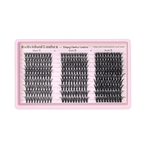 Kit d'extensions de cils à marque privée, ensemble de cils en grappe <span class=keywords><strong>Manga</strong></span> personnalisés DIY, emballage en gros, ruban en éventail segmenté - Product Image 4