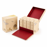 Boîte cadeau rigide de luxe personnalisée avec rabat frontal, 4 boîtes intérieures, emballage de présentation pour gâteaux de lune et pâtisseries, vente en gros OEM