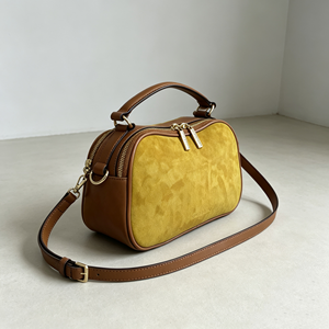 Women Retro Suede Handbag Casual <b>Crossbody</b> Shoulder Bag Ladies Small Zipper Top Handle <b>Purse</b> - Product Image 2