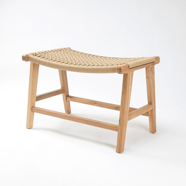 PurelyFeel Nordic Vintage Household Solid Wood Chair Ins Style Foot Low Rope Shoe Stool Japanese Style Stool