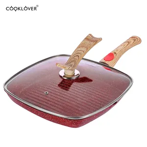 Die Cast 28cm Aluminum <strong>Grill</strong> <strong>Pan</strong> with Non-stick Coating Induction Bottom Cookware <strong>Fry</strong> <strong>Pan</strong> - Product Image 1