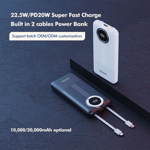 Cable integrado Banco de energía Carga rápida <span class=keywords><strong>Bateria</strong></span> <span class=keywords><strong>Portatil</strong></span> 20000mAh Carga Rapida Cargador portátil Powerbanks - Product Image 1