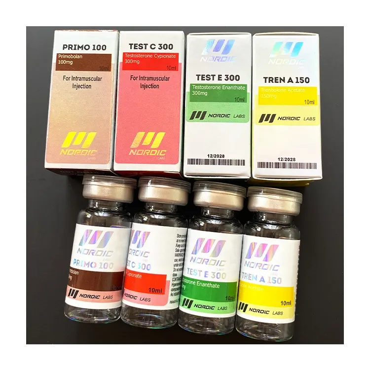 Flacone box label 1 - PRIMO 100 TEST C 300 TEST E 300 TREN A 150 mg/ml iniezione di ormoni 10ml fiale etichette per bottiglie