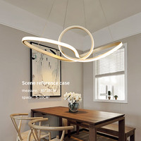 Suspension LED Courbe Créative Blanche 60W Dimmable Moderne pour Chambre et Salon avec Driver Isolé Certifié CE ROHS
