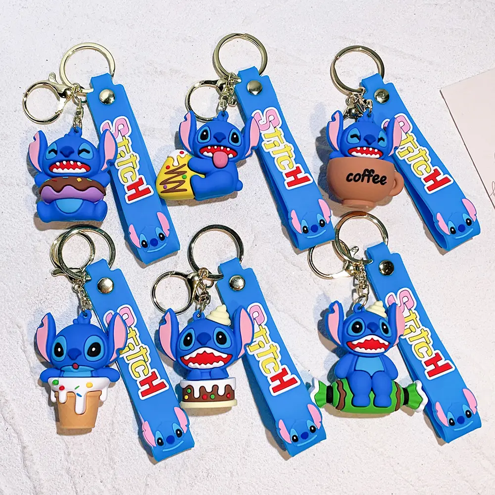 3D phim hoạt hình dễ thương PVC Keychain tùy chỉnh khâu búp bê nhựa Quà tặng khuyến mãi Keyring Keychain