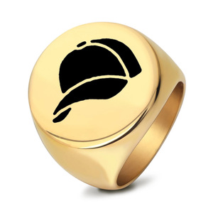 Bague en acier inoxydable pour casquette de baseball, 22 mm, ronde, bijoux de mode pour homme, cadeau - Product Image 1