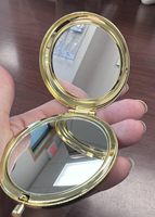 Miroir cosmétique rond gravé au laser UV Htpmart DIY 6,5*6,5 cm, miroir double face