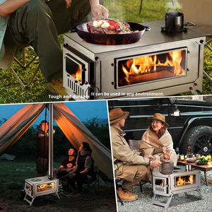 Estufa de Camping Ligera y Desmontable de Acero Inoxidable para Exteriores, Multifuncional, 10L, Plegable, Diseño Dividido - Product Image 6