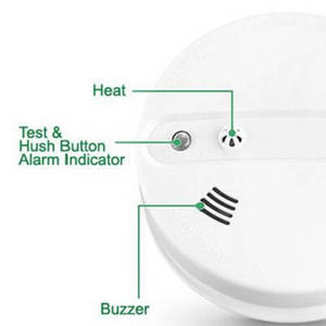 Independiente de la batería de 9 v de humo y calor alarma rilevatore di fumo - Product Image 2