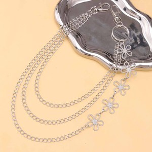 Chaîne de corps en métal, alliage de zinc, motif floral ajouré, multicouche, réglable, bijoux de mode pour femme, style hip-hop - Product Image 2