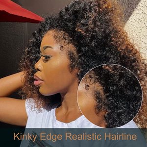 Kinky 4c bordi attaccatura dei capelli naturale acqua parrucca frontale onda profonda Glueless 13x4 Hd parrucche anteriori in pizzo per le donne capelli umani ricci in vendita - Product Image 2