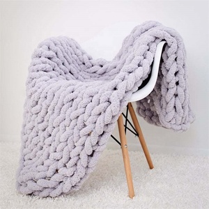 SZ1475 Couverture en chenille épaisse tricotée à la main, super douce, pour canapé, lit, décoration de la maison de luxe - Product Image 1