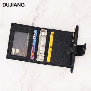 กระเป๋าใส่บัตรหนังแท้ Dujiang สีดำอเนกประสงค์ พร้อมที่ใส่ปากกา รุ่นสปริง 2024 - Product Image 2