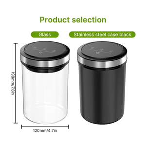 Bocaux à café sous vide en acier inoxydable avec couvercles hermétiques 33Kpa, arrêt automatique du vide, compatibles micro-ondes, écologiques, avec écran tactile - Product Image 3