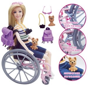 Ensemble de poupée princesse de 11,5 pouces avec cheveux blonds raides et robe avec accessoires poupée en plastique <span class=keywords><strong>fauteuil</strong></span> <span class=keywords><strong>roulant</strong></span> - Product Image 2