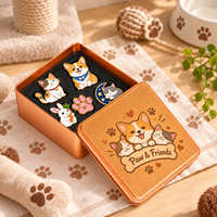 Boîte en étain personnalisée avec logo et insert en mousse pour épingles émaillées, badges animaux, coffrets cadeaux de collection, emballage marque privée