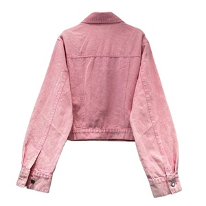 Chaqueta vaquera de alta calidad para <span class=keywords><strong>mujer</strong></span> con remaches dorados populares y decoraciones de diamantes de imitación, gran oferta, chaqueta de moda para niñas - Product Image 2