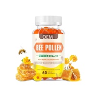 Gomitas de Polen de Abeja Sin Azúcar OEM con Jalea Real, Propóleo y Vitamina C, Apoyo Inmunológico Vegano, 60 Unidades