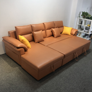Ensemble de canapé-lit en cuir PU personnalisé avec chargeur USB <span class=keywords><strong>promotion</strong></span> bon prix rangement pour salon canapé-lit pliant en L - Product Image 6