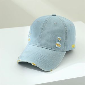 Nouvelle casquette de baseball lavable en denim réglable pour le printemps et l'été Casquette de baseball en tissu denim de couleur claire - Product Image 5