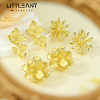 Boucles d'oreilles clous élégantes et simples, couleur or, motif floral, à la mode, inaltérables, pour mariées, cadeau de mariage