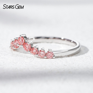 แหวนแต่งงาน/แหวนครบรอบแต่งงาน ทองคำแท้ 10k ประดับเพชรชมพูจาก Starsgem - Product Image 3