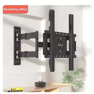 HILLPORT Full Motion TV Bracket Push-Pull Moveable 90 Degree Swivel Wall Mounting Telescopic Furniture For 32 60 Rotating Stand
