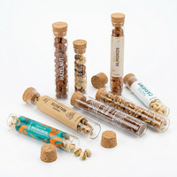 Elegant Gift Packaging Kit: Mini Glass Test Tube with Wood Lid and Rigid Folding Paper Box