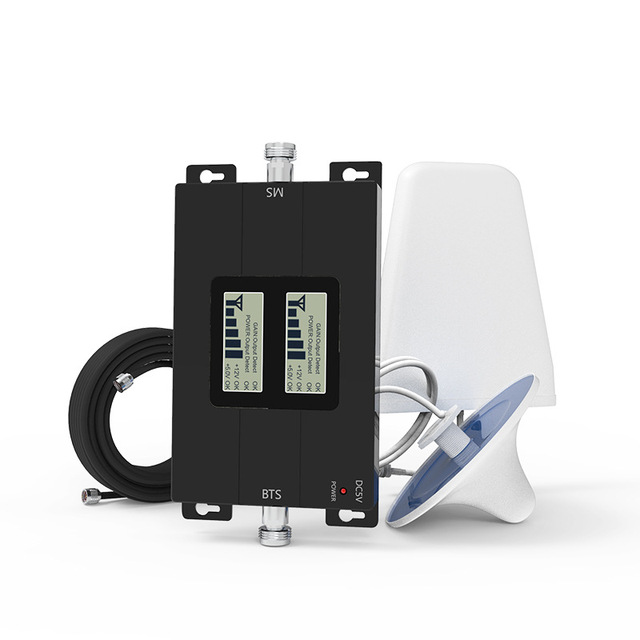 2G 3G 4G Tri-band Mobile Signal Repeater Amplifier Indoor/Outdoor Wide Coverage with 500-3000sqm Support 100 Users AGC Function