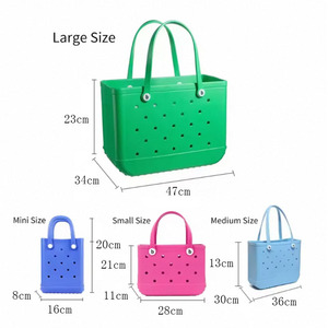 Mùa hè hợp thời trang phụ nữ sang trọng Túi xách phụ nữ không thấm nước Eva tote lớn mua sắm Giỏ túi bogg bãi biển Silicone Túi - Product Image 2
