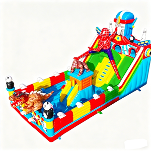 Castillo Inflable Grande con Tobogán, Temática de Dinosaurios Superhéroes, de PVC, para Niños, de Grado Comercial, para Juegos al Aire Libre - Product Image 5