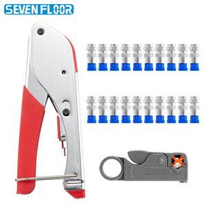 Kit Professionale di Strumenti per Compressione Coassiale per RG6 RG59 con Spellacavi e Tagliacavi - Product Image 1