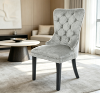 Chaise de loisirs moderne à dossier haut en bois avec dossier rembourré et boucle, idéale pour la maison, la salle à manger, l'hôtel et le salon