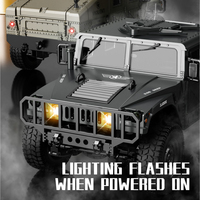 Coche de Control Remoto a Escala 1/14 con Luces, Modelo de Simulación Militar, Coche RC 4x4 para Escalar, Vehículo Todoterreno