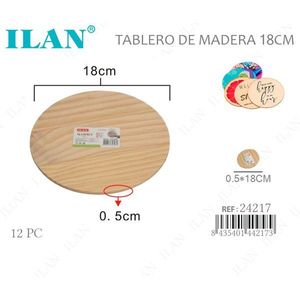 Base en bois ILAN, ronde, 18 cm de diamètre, épaisseur 0,5 cm, planche artisanale pour projets de bricolage - Product Image 1