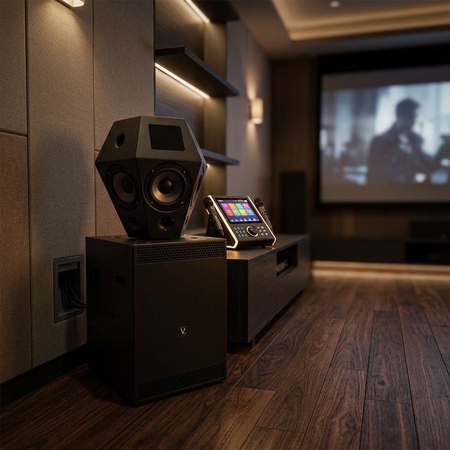 A6.3/ VT7180 Home Theater System Amplifier Speaker Set Studio Monitor Black Plywood 240W RMS for Family Home Theatre Villa Bar